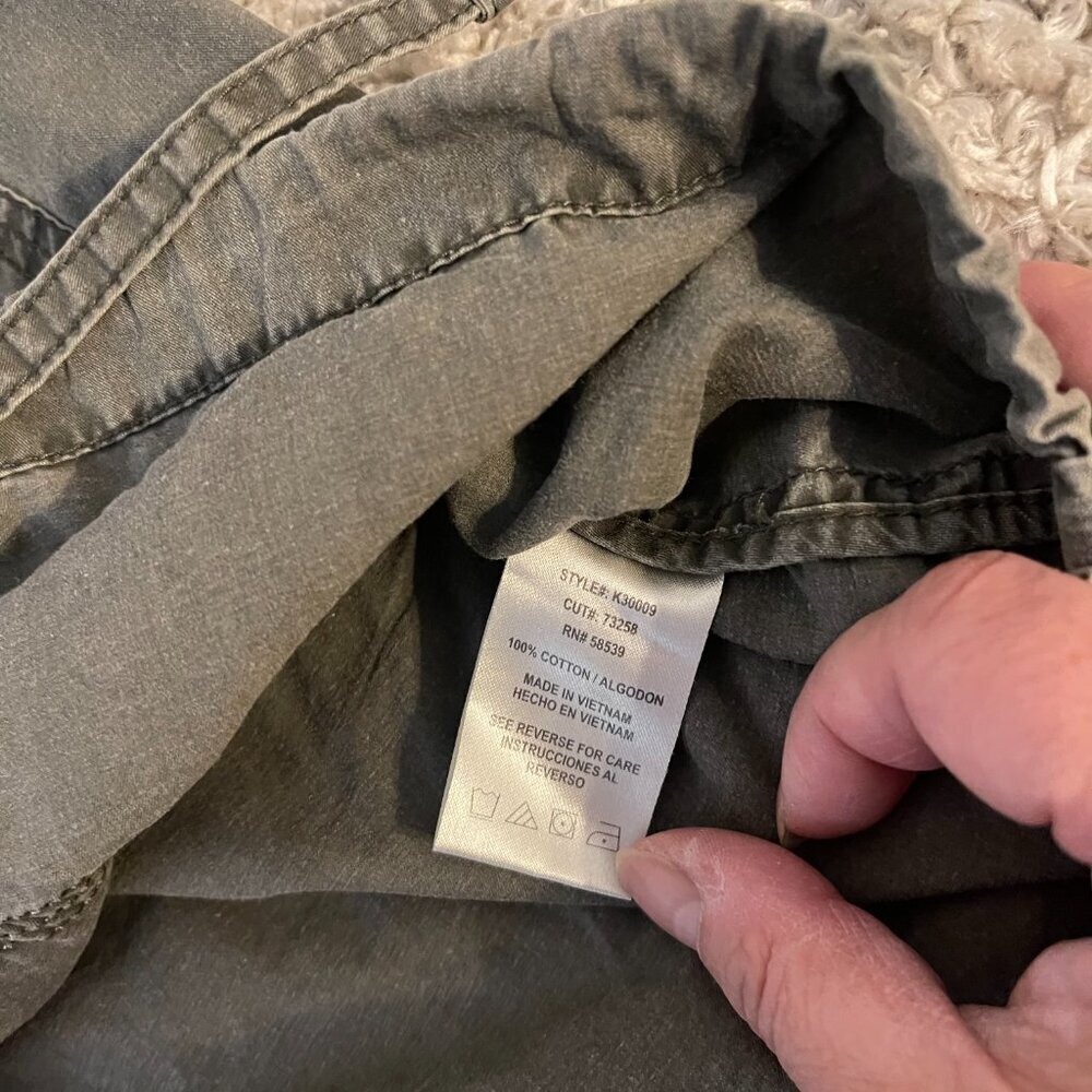 KUT From The Kloth Olive Utility Jacket Hooded Size M - Picture 8 of 9